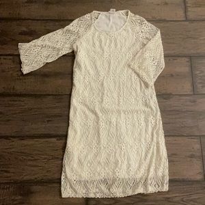 Brittany Black White Country Lace Half Sleeve Dress